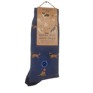 Conscious Step Socks That Save Dogs Adult Medium NWT Mens 8-13 Women 9-14